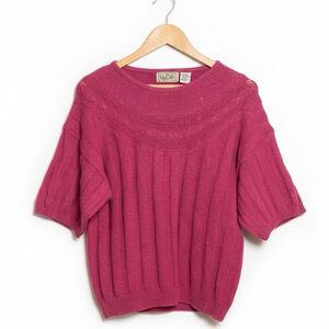 Vintage Pink Short Sleeve Sweater